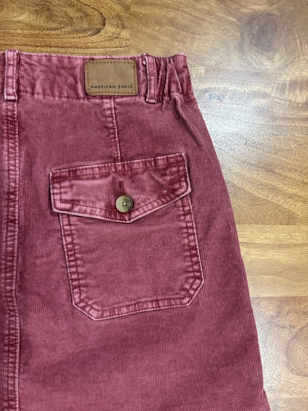 American Eagle Outfitters Washed Rose Corduroy Mini Skirt Size 0 - Picture 8 of 11
